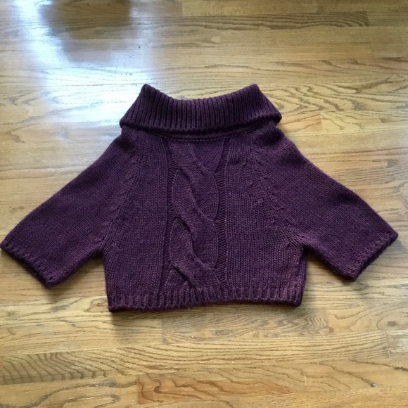 Skovhuus Virgin Wool Alpaca Blend Knit Cropped Burgundy Danish Elegant Sweater - Picture 1 of 7